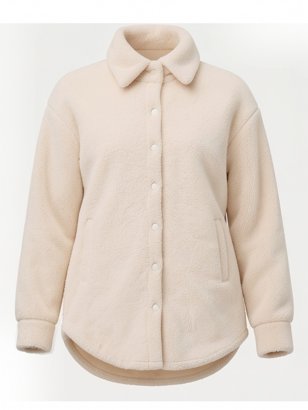 Grace & Emma Cream Sherpa Teddy Fleece Jacket - Size Medium